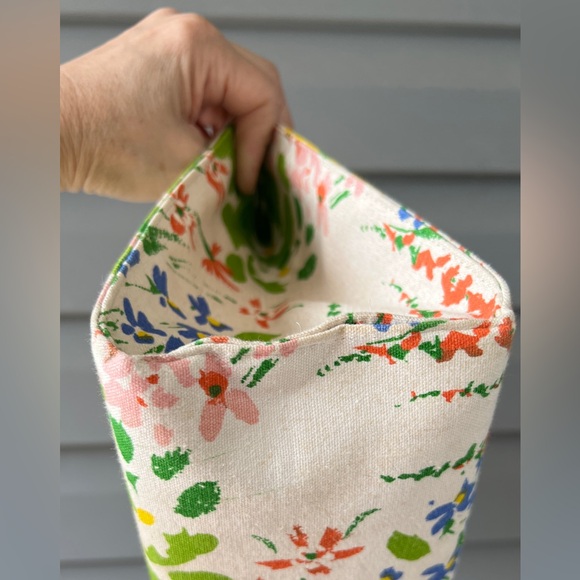 Vintage 60’s Margaret Smith Beautifully Floral Cotton Top Handle Purse - Picture 10 of 16